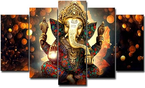 LiftGather Pintura artística de pared de béisbol sombrero de jugador de béisbol moderna estatua de Buda indio pintura en lienzo para pasillo, sala