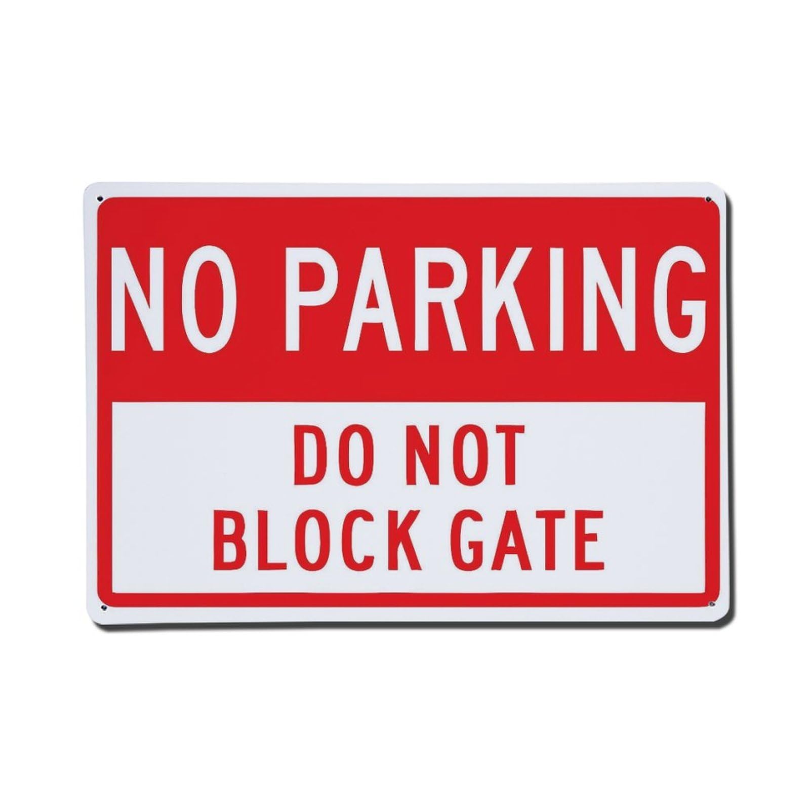 No Parking Do Not Block Gate Traffic Sign Vintage Aluminium Metal Sign, Retro Wall Decor for Home, Bar, Garage & Farmhouse 20x30cm