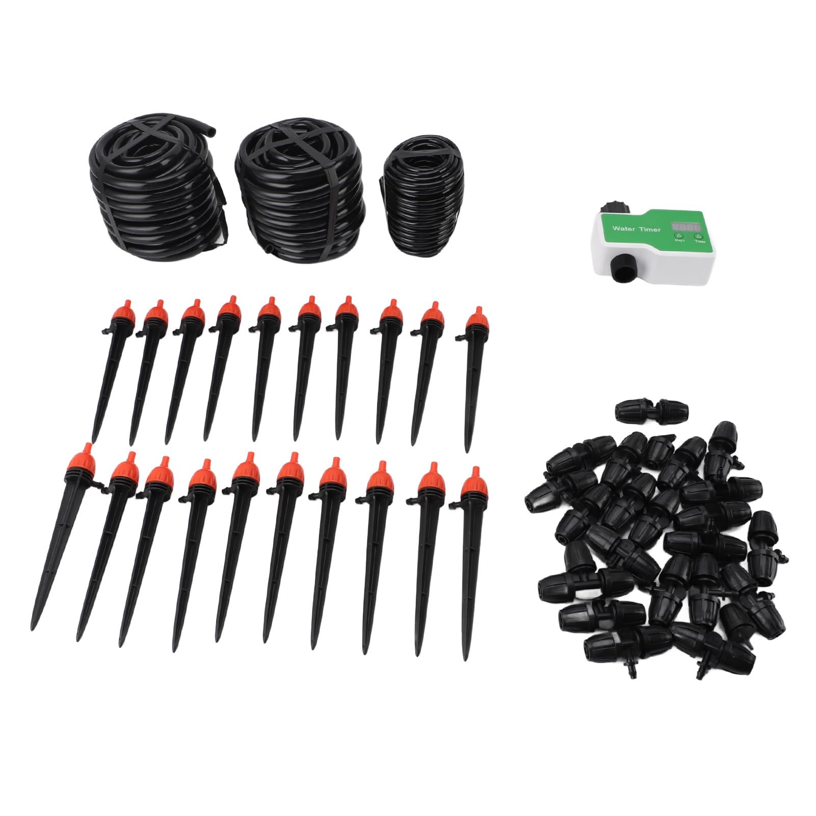 Yinhing Kit di Irrigazione a Goccia Automatico con Timer Tubo da 30 M per Giardini in Serra e Piante in Vaso Installazione Semplice Soluzione Efficiente per Irrigazione del Prato Alimentata a Batteria