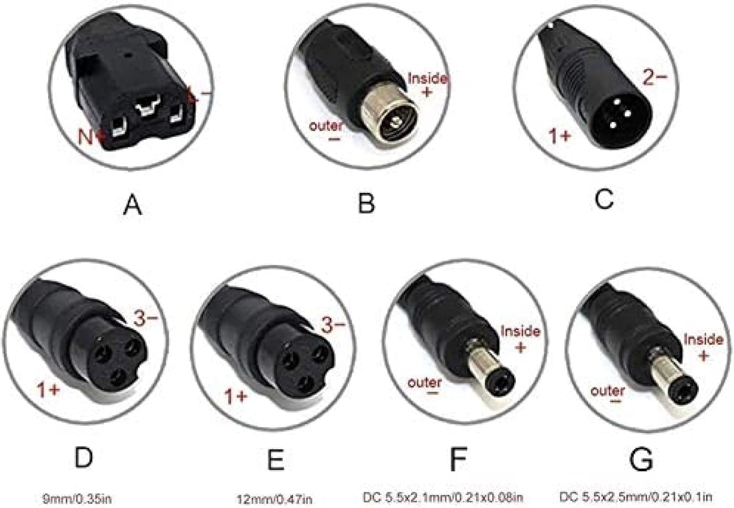 Cargador De Batería De 48 V 2a / 3a / 5 A Cargador De Batería De Scooter De Bicicleta Eléctrica Paquete De Batería De Litio De 54,6 V Enchufe Cable De Alimentación, 2a, C