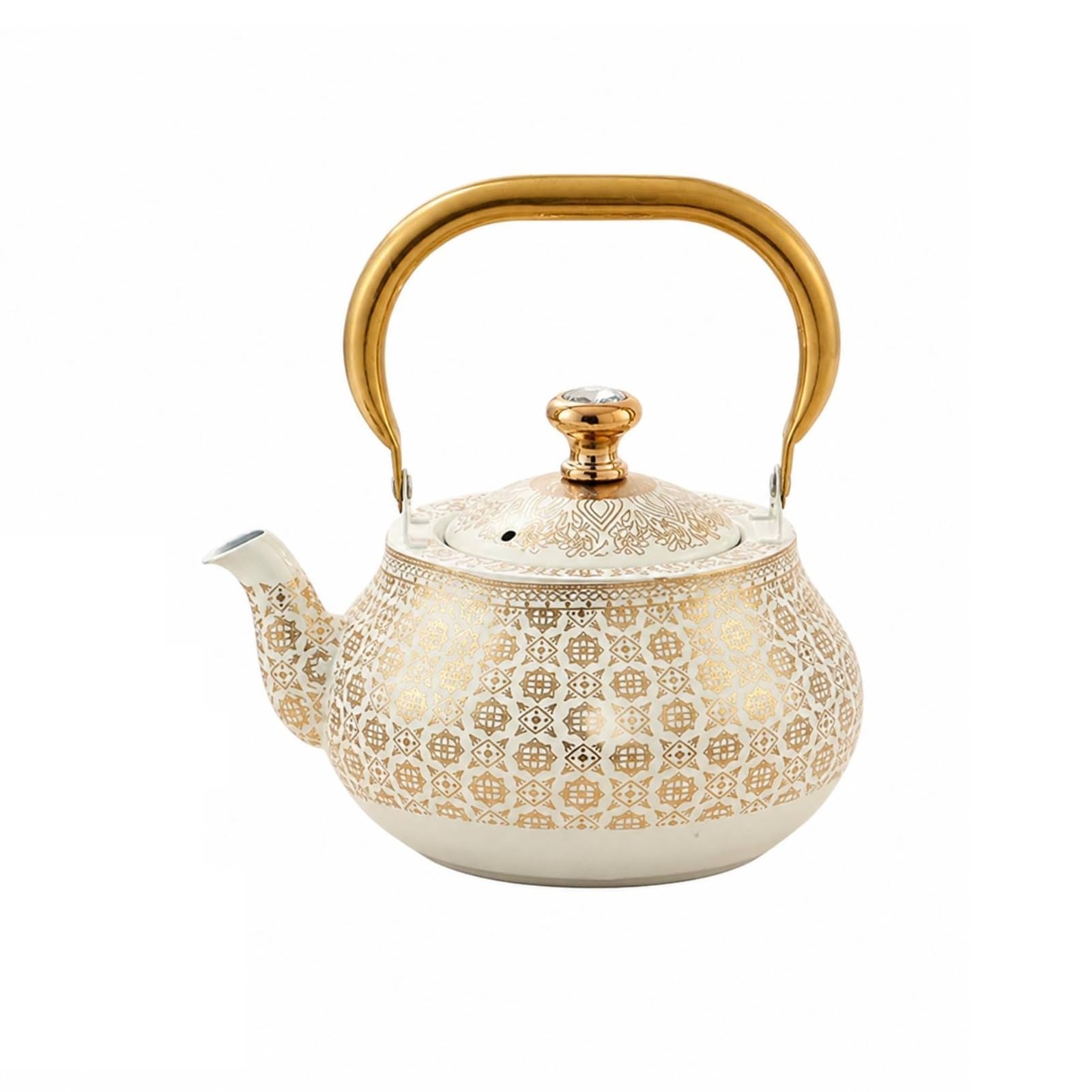 Tetera Acero Inoxidable con Filtro Té Integrado Acabado Horneado a Alta Temperatura y Asa Arqueada para Ceremonias Té y Uso Diario en Cocinas Elegantes, 1.5L