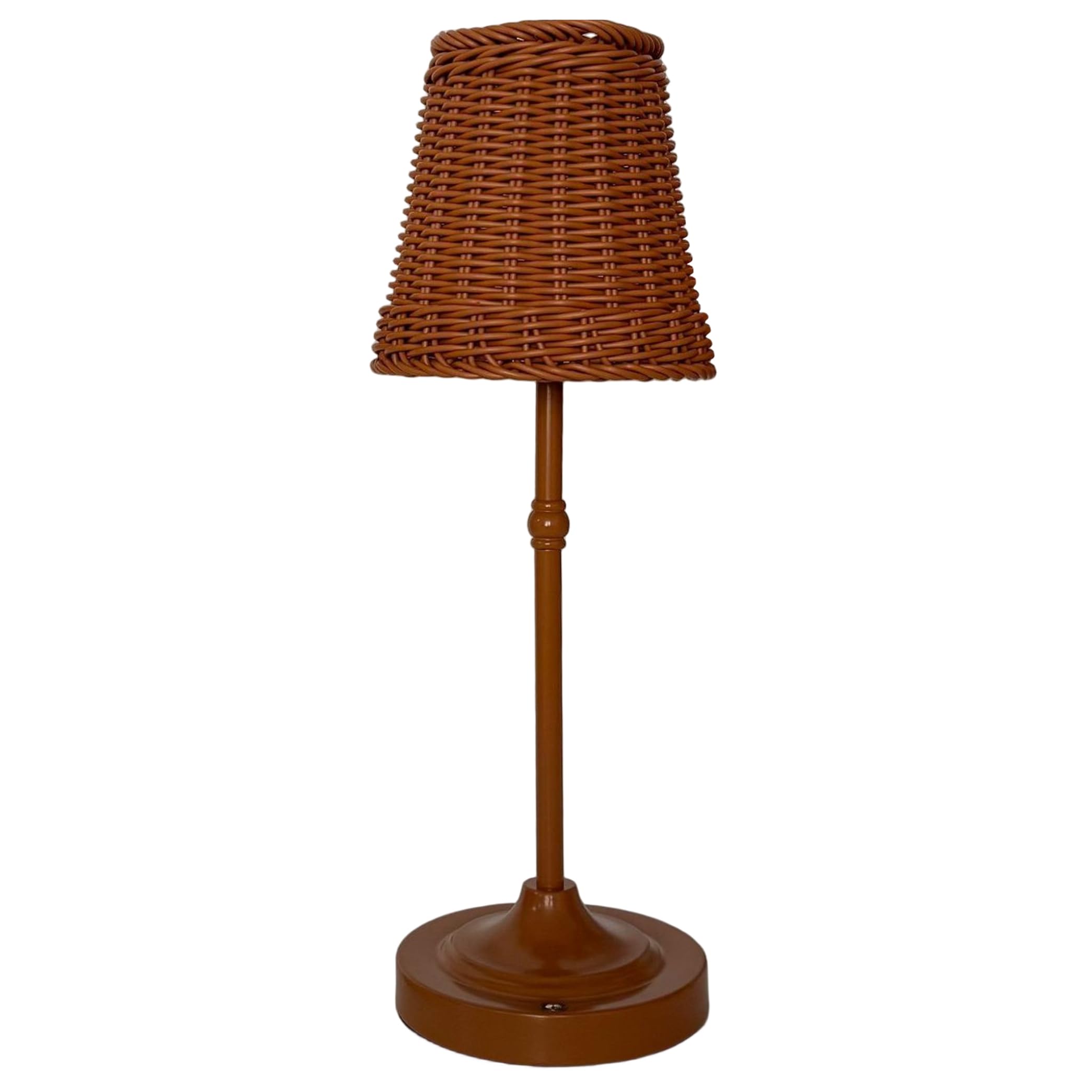 Striegro Wicker Lamp, Boho Rattan Table Lamp Touch Control 3 Light Modes USB-C Rechargeable Bedside Home Decor (Brown).