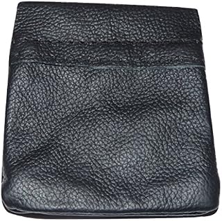Soft Leather Snap Top Coin Purse (Black)