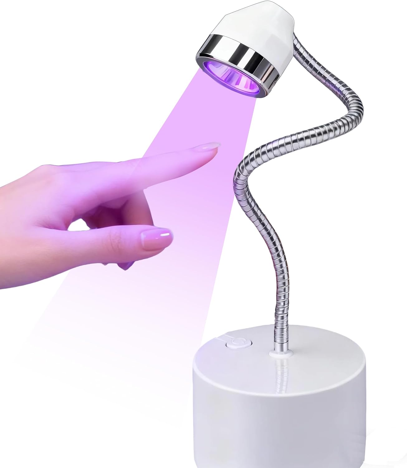9W Touch Switch Gel Nail Lamp, Rechargeable Cordless UV/LED Flash Cure Light with 60s Timer & 360° Adjustable Gooseneck for Gel-X Nails, Home Salon Use