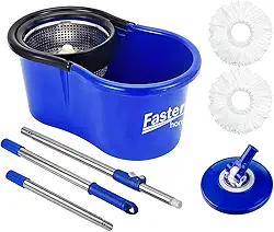 Balde Mop 360° com Esfregão Giratório Inox Fasterr FST012 – Limpeza Rápida e Eficiente