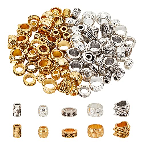 NBEADS 100 Pcs African Hair Beads, 10 Styles Dreadlock...