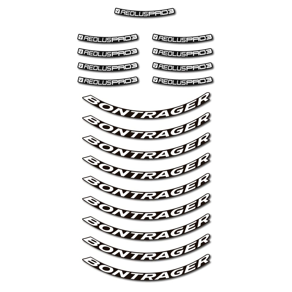 Adesivi compatibili con cerchi bici da strada Bontrager Aeolus Pro3-38mm