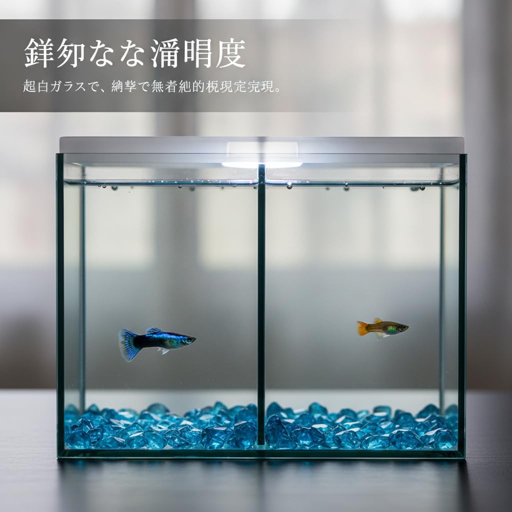 Aquarium en Verre pour Poisson, Cadre en Plastique, Aquarium Domestique, pour Bureau d'étu, Style to 3