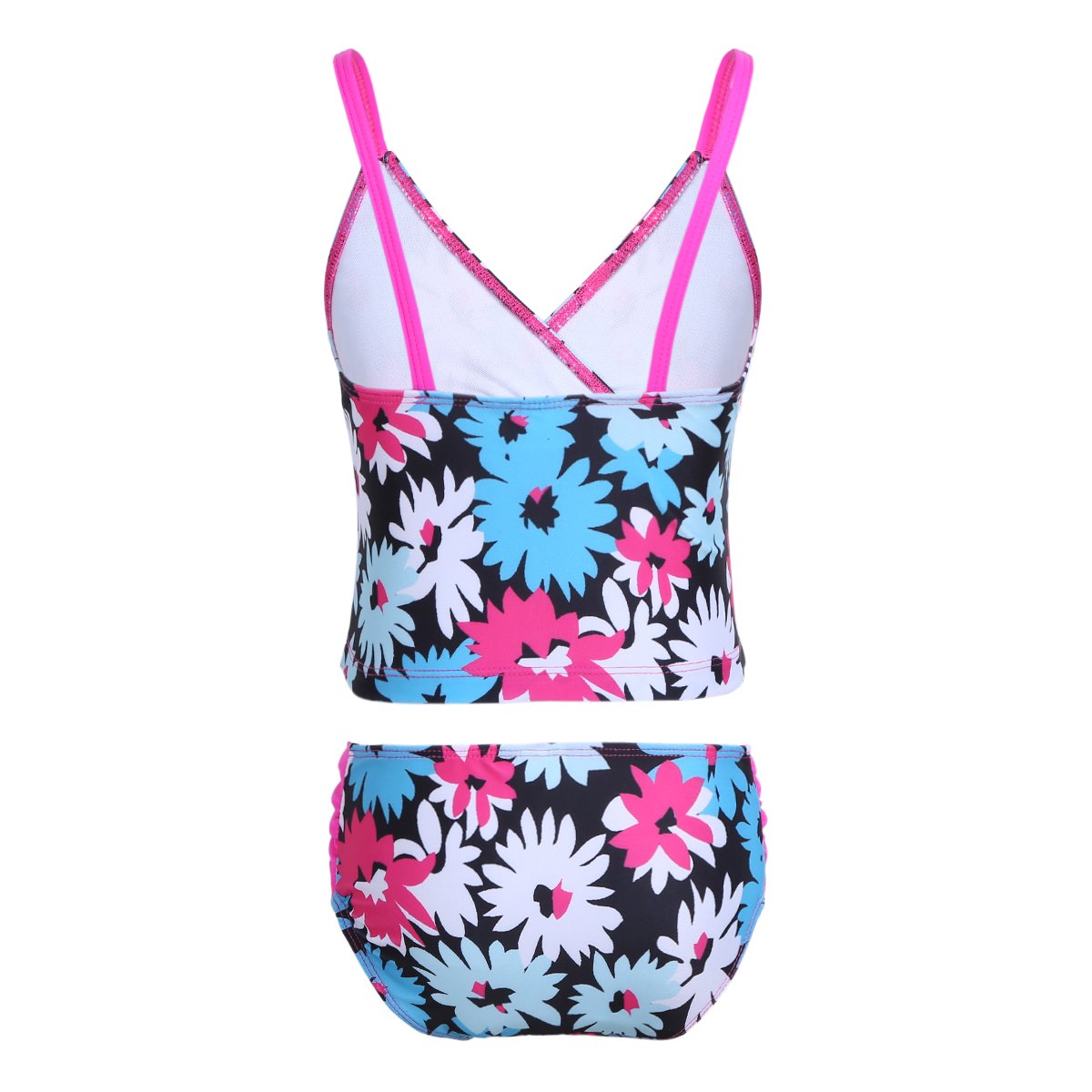 Kanu Surf Girls' Avery UPF 50+ Beach Sport One Shoulder Tankini, Waverly Multi, 14