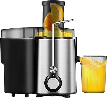 Yhhui Centrifugal Juice Extractor Slow Juicer Slow Juicer Squeezing Scum Separating Whole Fruit and Vegetable 1.5L Juicer Machine 600W Wide Mouth Stainless Steel Juice Make Small Mixer Easy Clean High