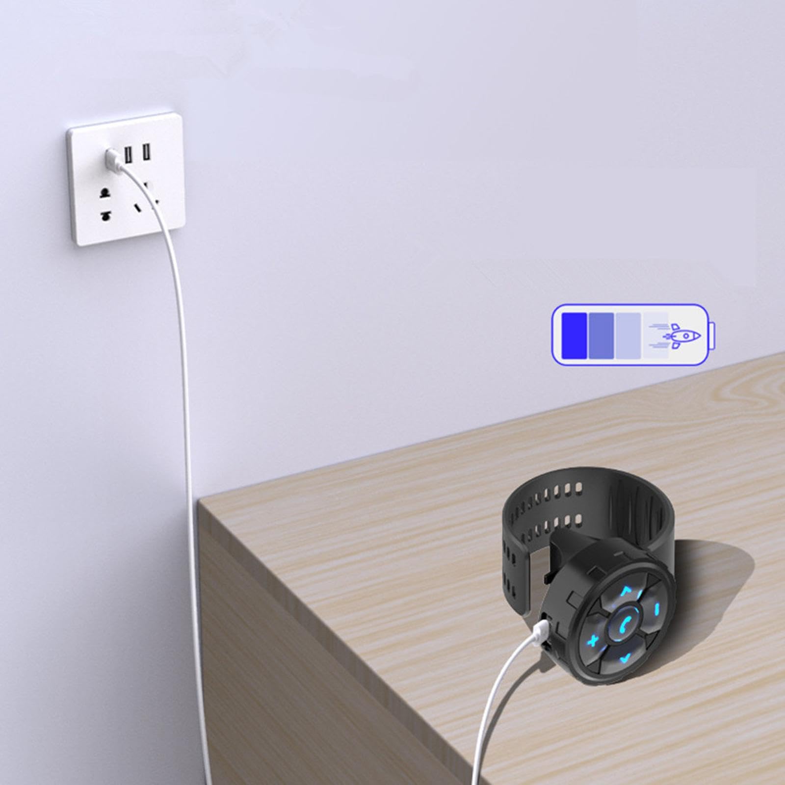 TECKEEN Motorcycle Steering Wheel Wireless Bluetooth Media Button Remote for Car Media Radio Music Volume for Cell Phone