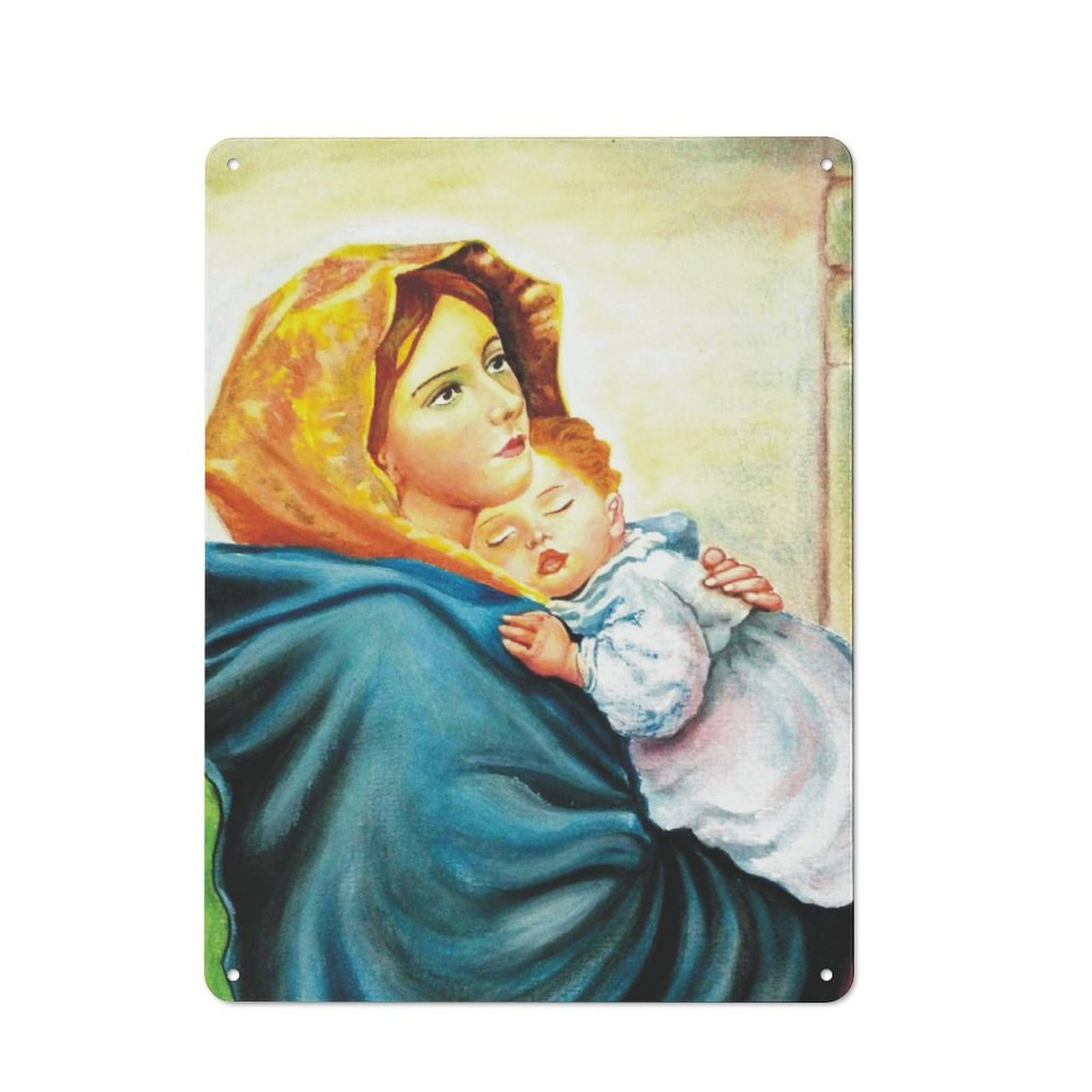 Junmoney Mary Of The Streets Tin Wall Plaque 40X30cm With For Hallway Wall, With Clear Retro Wall Decor Character