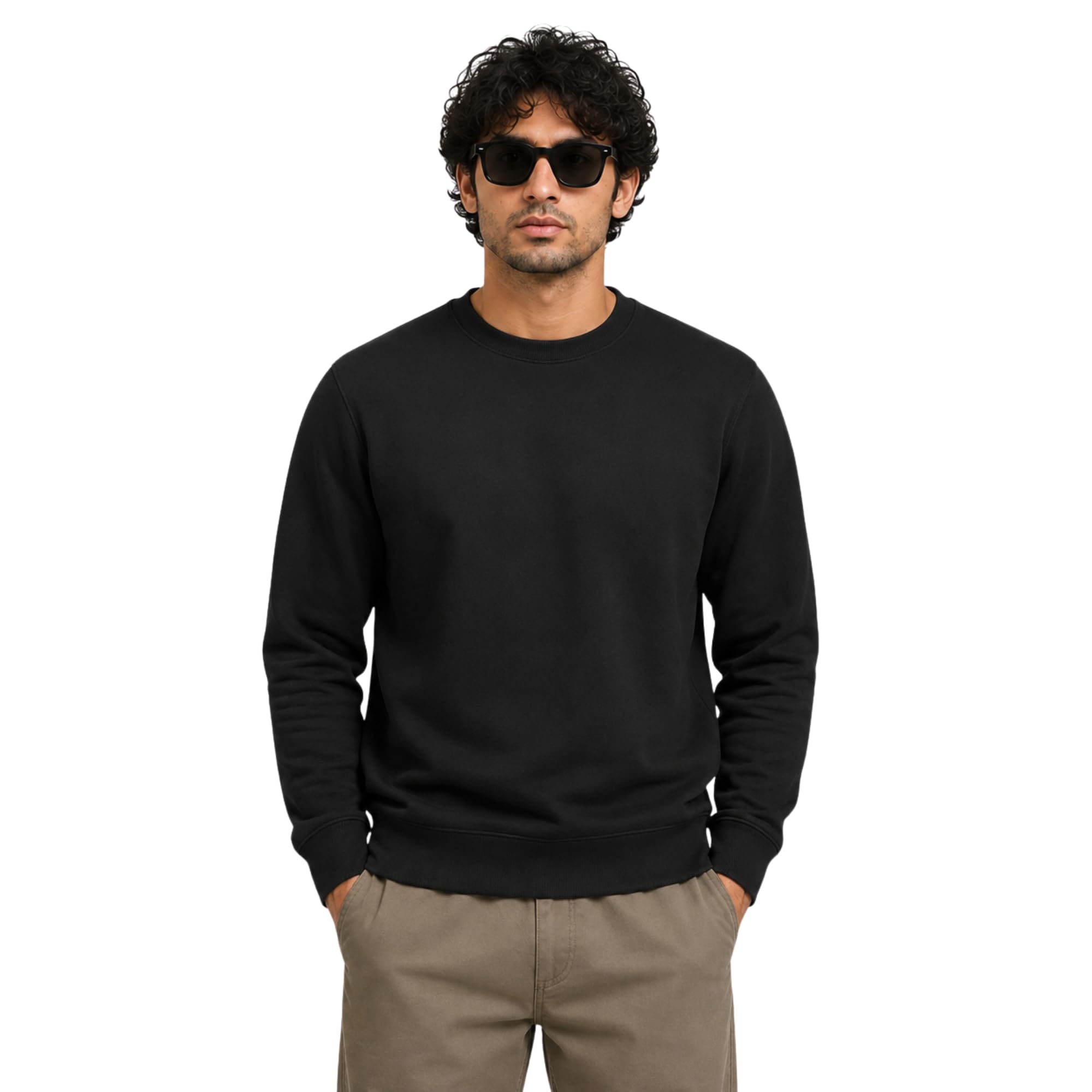 Men's Solid Round Neck Full Sleeve Sweatshirt | Cotton Blend | Regular Fit | Casual Everyday Wear-picture-43