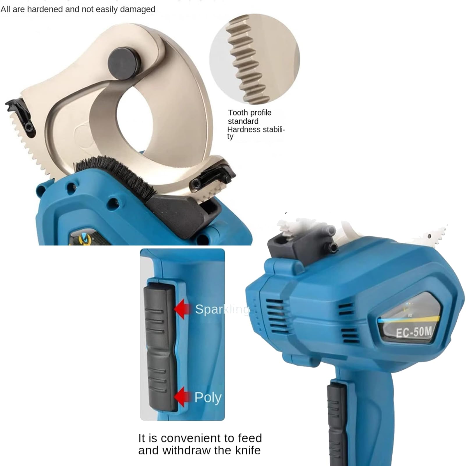 Herramienta Corte Cables Hidráulica Recargable, Cortador Cables Trinquete Eléctrico, Alicates Hidráulicos de Litio, Herramienta hidráulica Alimentada Por Pilas para Cable de Cobre y Aluminio