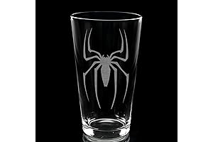 SPIDERMAN EMBLEM Engraved Pint Beer Glass | Inspired by Super Hero Comics...