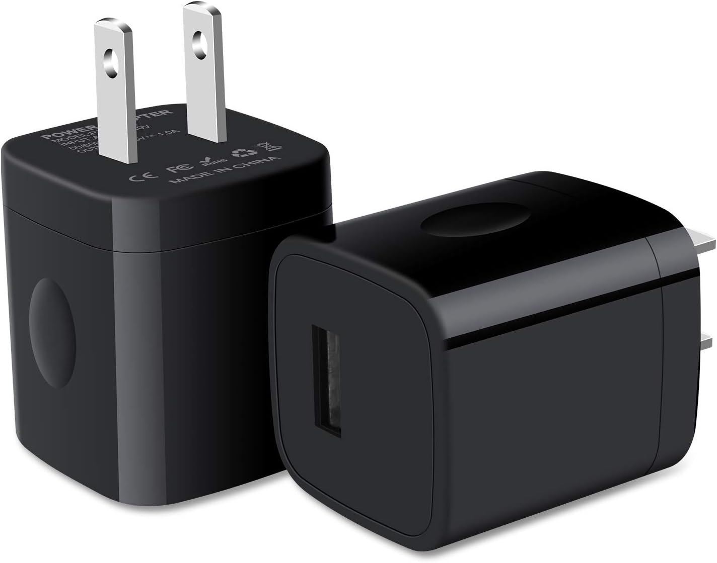 Single Port USB Wall Charger, Ehoho 1A/5V Power Adapter 2 Pack Charging Block Cube Plug Box for iPhone 12 Mini Pro Max SE 11 Pro Max XR 8 Plus, Samsung Galaxy S20FE S20 Plus, Note 20/10, LG G7 G6