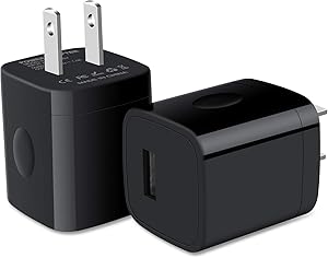 Single Port USB Wall Charger, Ehoho 1A/5V Power Adapter 2 Pack Charging Block Cube Plug Box for iPhone 12 Mini Pro Max SE 11 Pro Max XR 8 Plus, Samsung Galaxy S20FE S20 Plus, Note 20/10, LG G7 G6