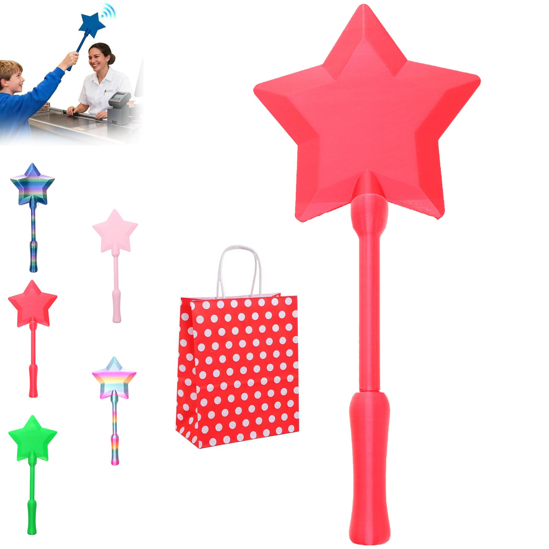Fairy Pay Wand, 3D Printed Wand Tap to Pay,Star Magic Wands Contactless Payment Card Holder, Taps-to-Pays Credit Card Wands (Telescoping-F) — view 12