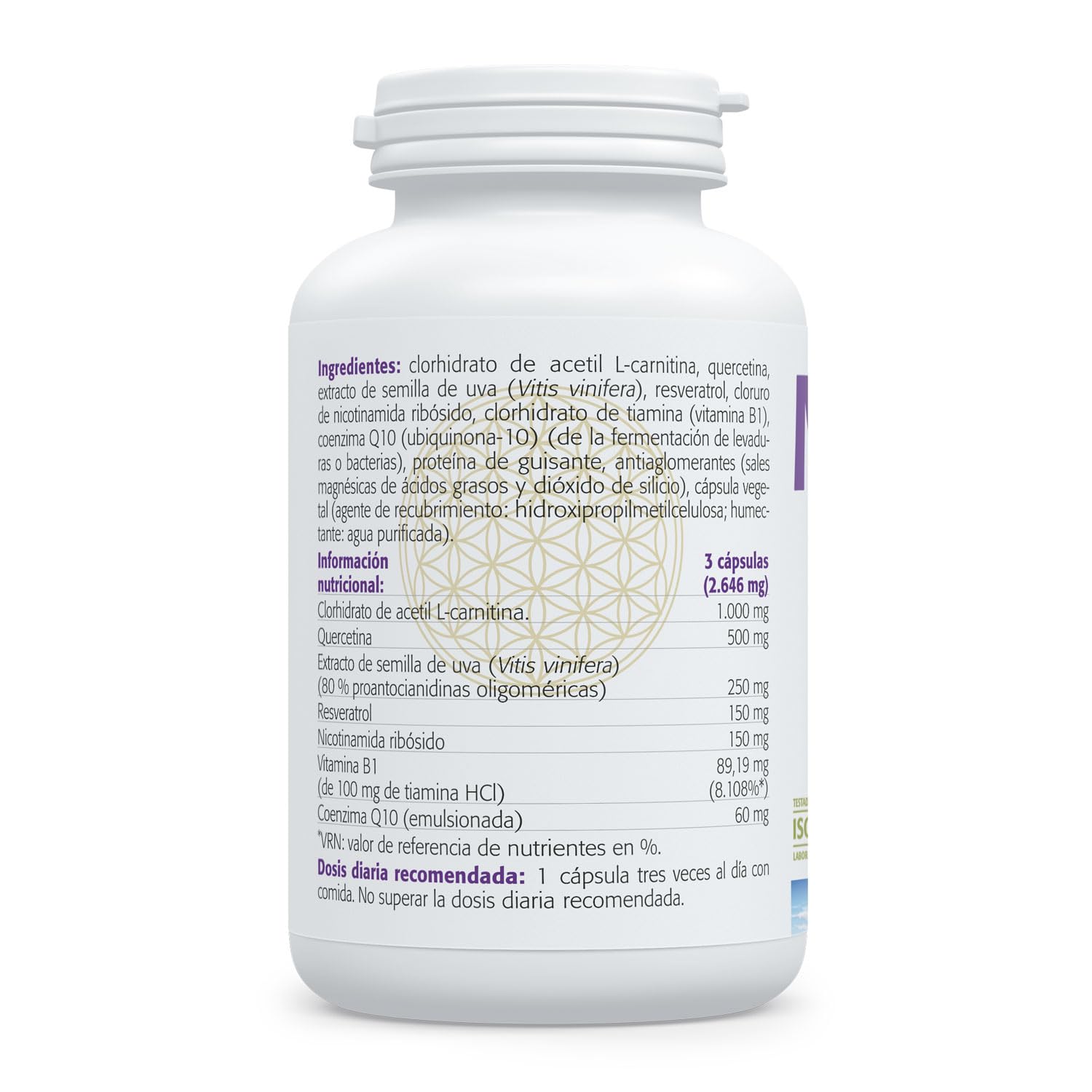 SURA VITASAN Mito-ATP 90 Cápsulas Soporte Mitocondrial con 7 Ingredientes | Acetil L-Carnitina, Ácido R-Lipoico, CoQ10 y Nicotinamida Ribósido (Precursor NAD+), para Energía Celular y Sistema Nervioso