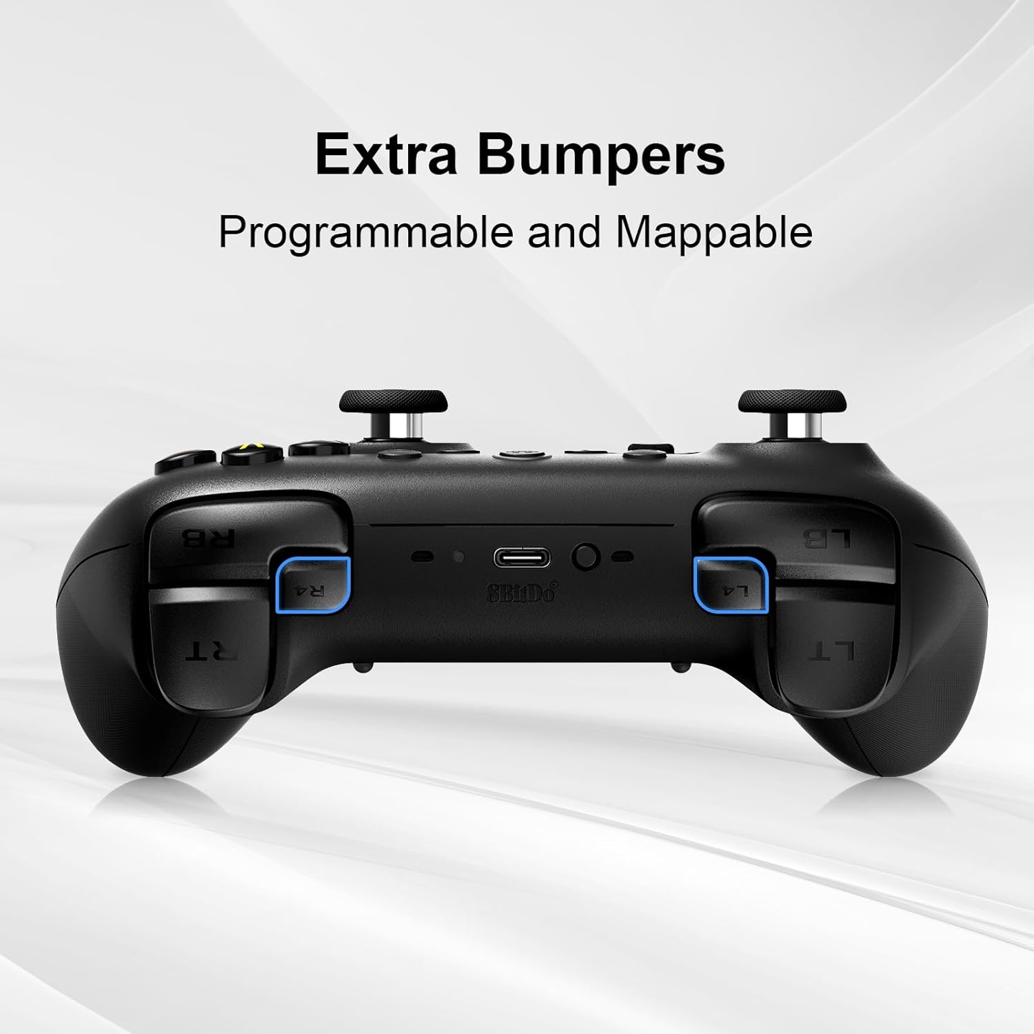 8Bitdo Ultimate 2 Gaming Controller for Windows & Android, Wireless Controller with TMR Joysticks, Switchable Hall Effect/Tactile Triggers, RGB Fire Ring, Black