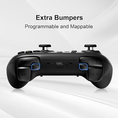 8Bitdo Ultimate 2 Gaming Controller for Windows & Android, Wireless Controller with TMR Joysticks, Switchable Hall Effect/Tactile Triggers, RGB Fire Ring, Black