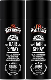 Man Arden Hair Spray - Strong Hold, Styling with Nourishment - Argan Oil and Bhringraj, 180 ml x Pack Of 2