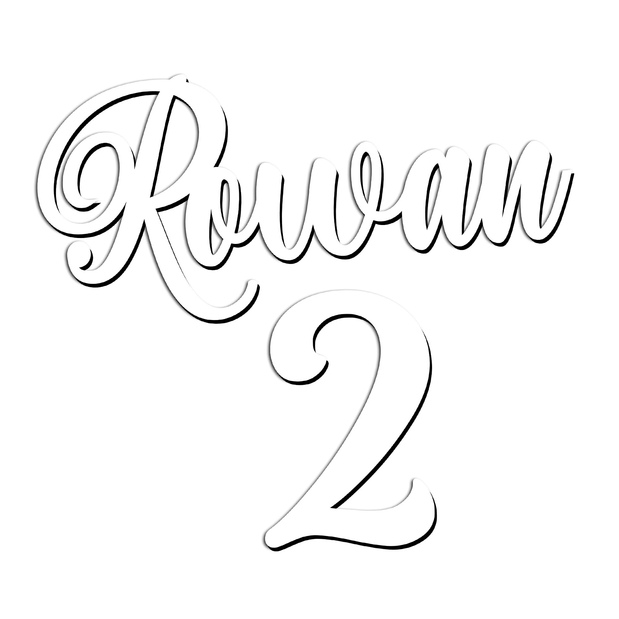 World of Sparkles | "Rowan 2" Personalized Name & Number Celebration Cake Name Charm Acrylic 3mm Thick and Classy - 3" 4" 5" 6" (Clear) 5inch
