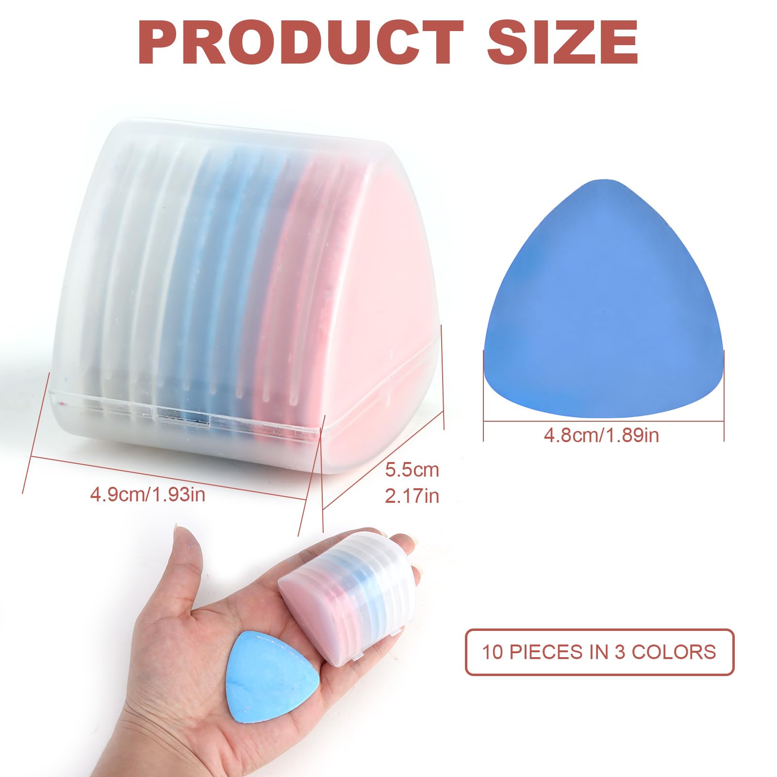 Gessetti Da Sartoria Triangolari - 10 Pezzi Per Marcare Tessuti, Multicolore - Foto 2