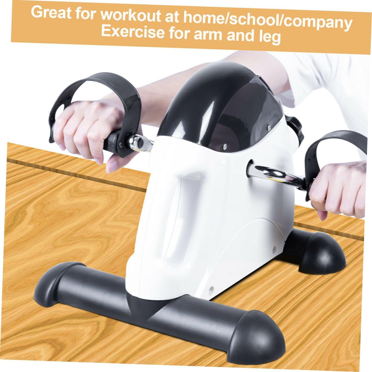 Mini Pedal Stepper Exercise Machine for Legs and Arms Compact Plastic Fitness Bike Adjustable Resistance for Home and Office Use