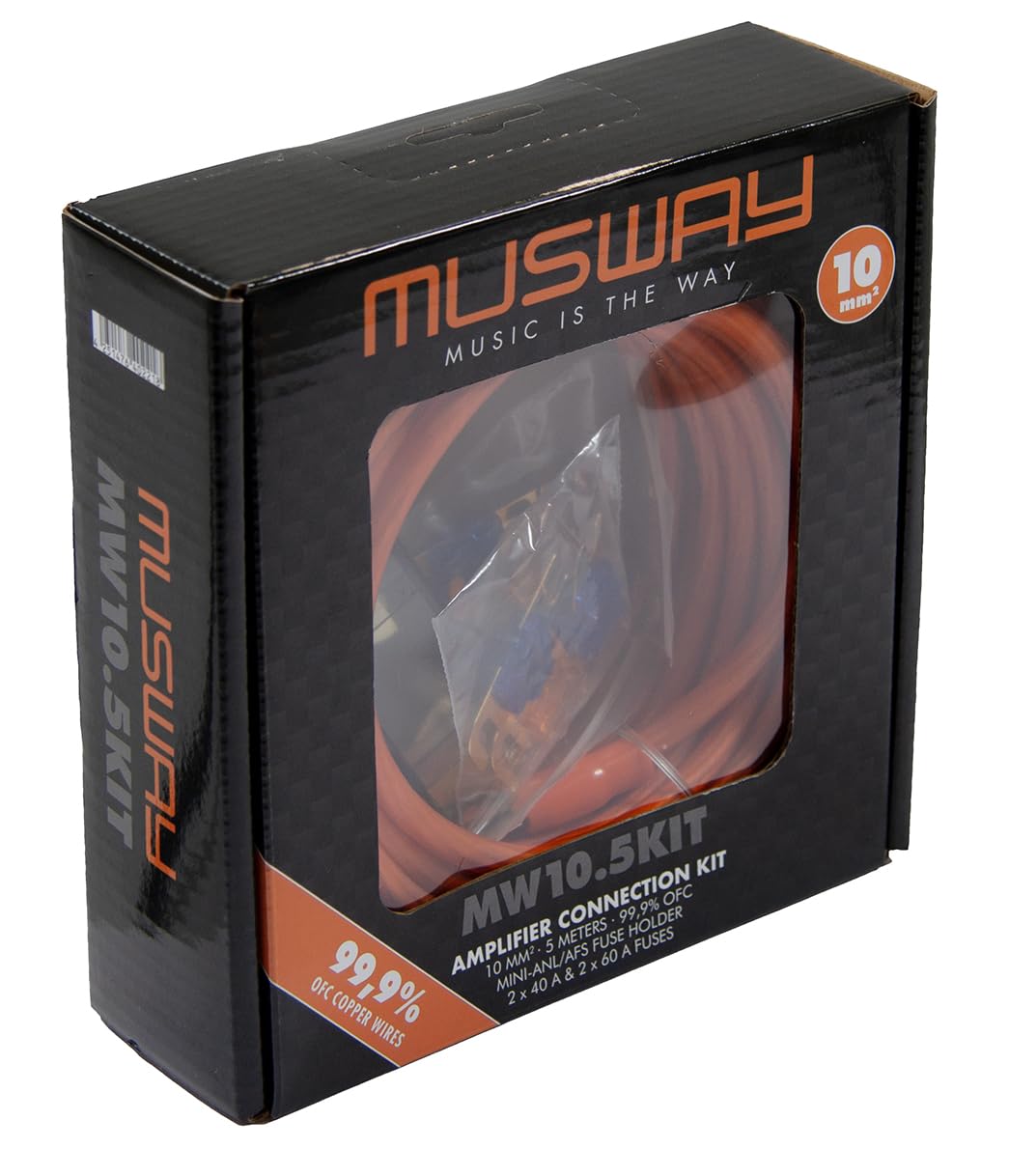 Musway MW10.5KIT - Kabelkit VOLLKUPFER 10mm² mit Sicherung | 5m