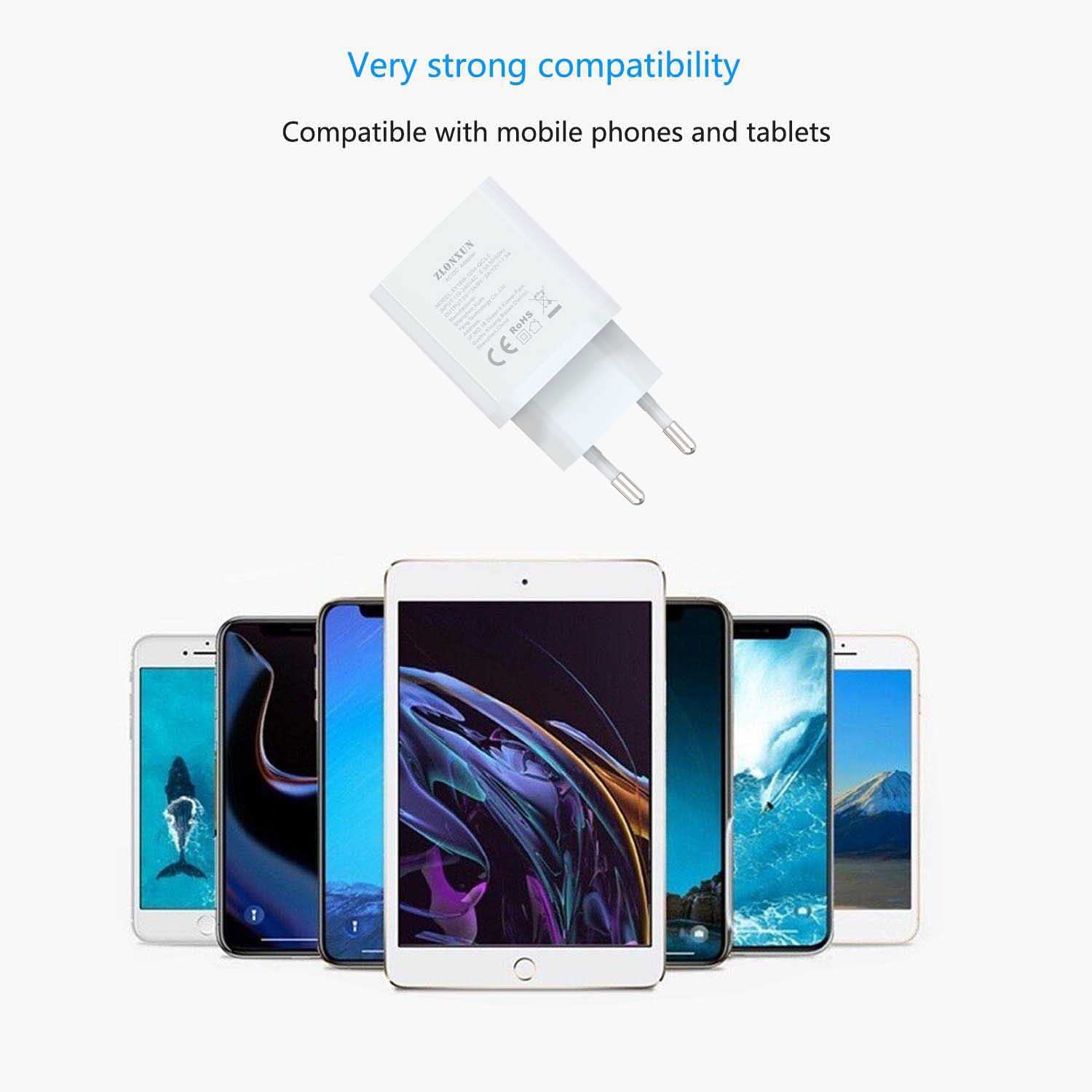 Caricabatterie Caricatore Veloce compatibile con Samsung Galaxy Tab A8/A7/A7 Lite/S6 Lite/S7 Fe/S8, Xiaomi Pad 5 11", Huawei MatePad T10s, MediaPad M5, Lenovo Tab M10 FHD Plus/P11/P11 PRO