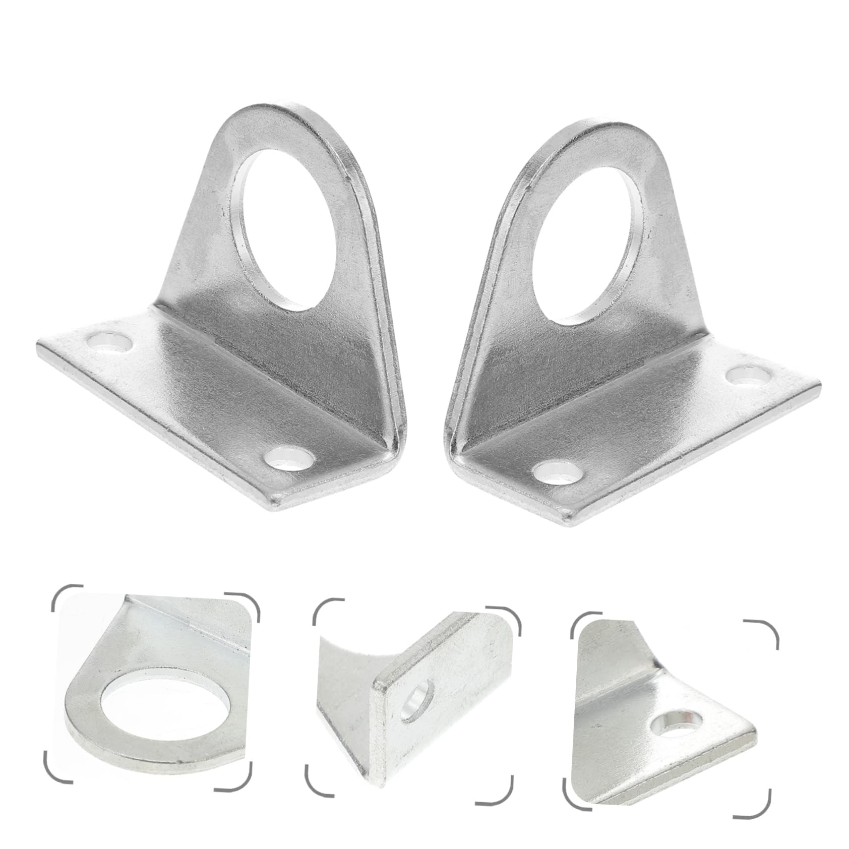 Supports de Montage pour Vérin Pneumatique 3 Paires Trous de Fixation Doubles en Acier Inoxydable et Design Arrondi Fixation Sûre et Anti-rouille pour Usage Industriel