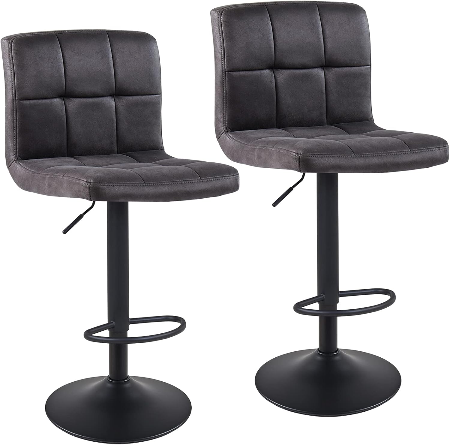 DUHOME Bar Stools Set of 2 with Back Modern Tech Fabric
