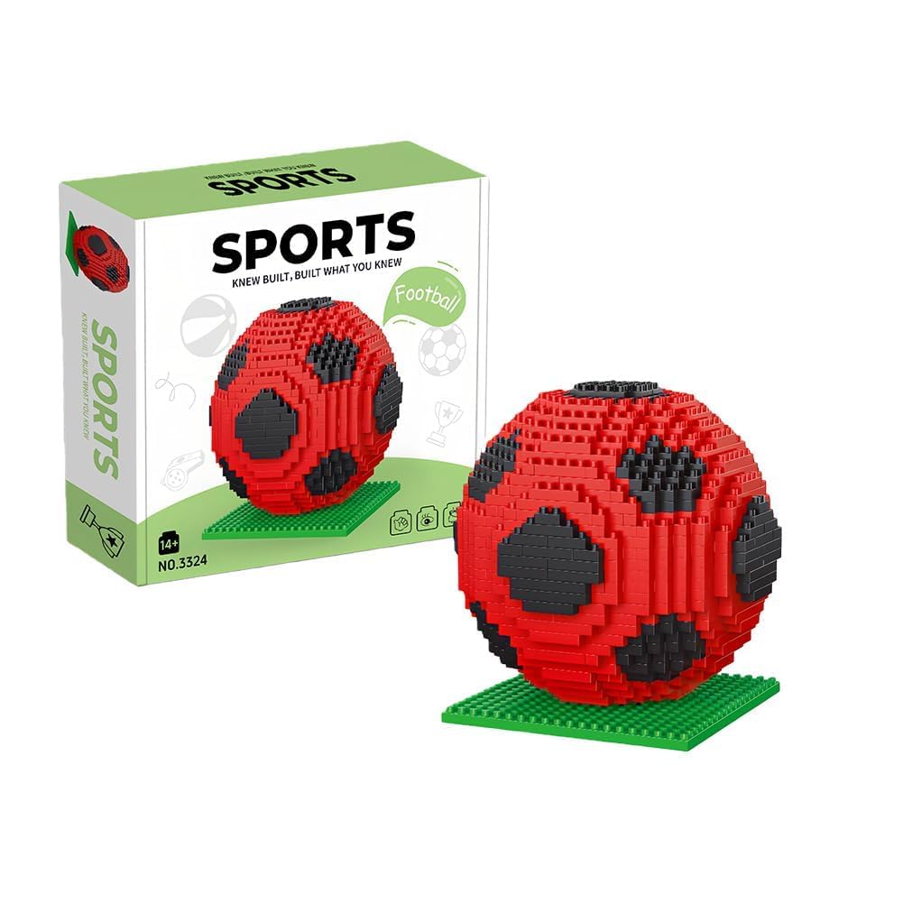 MGKEOUF Football Building Block Set 800Pcs Educational Puzzle Toy Block Decorations, Miniature 3D Football Toy Model,Stress Relief Game & Birthday Gifts Football Gifts for Boys Girls