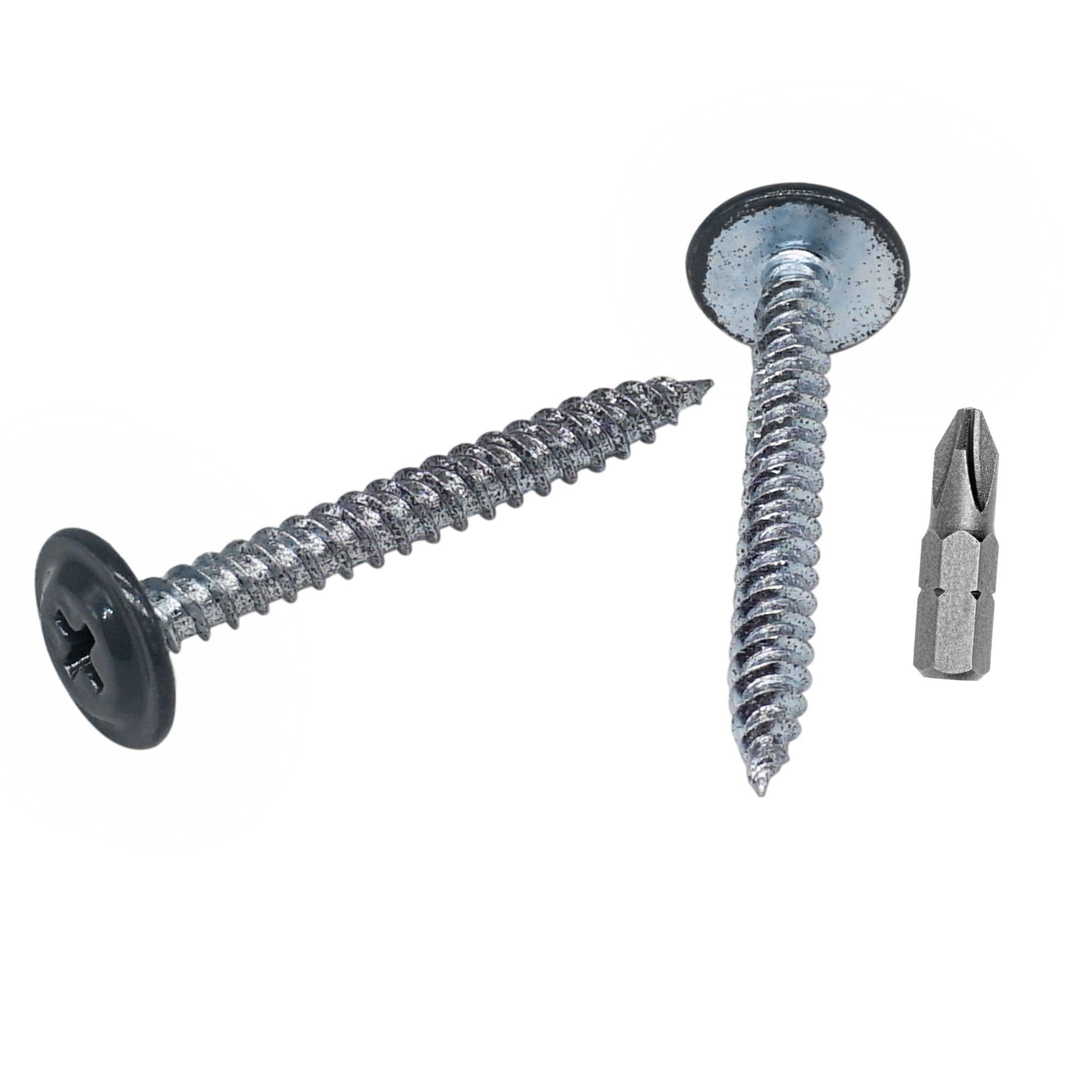 SKIR'CO (100 pcs) Painted 4.2 x 38 mm Self Tapping Wood Screws, Metal Screw, PH Modified Truss Head (Anthracite Grey RAL 7016)