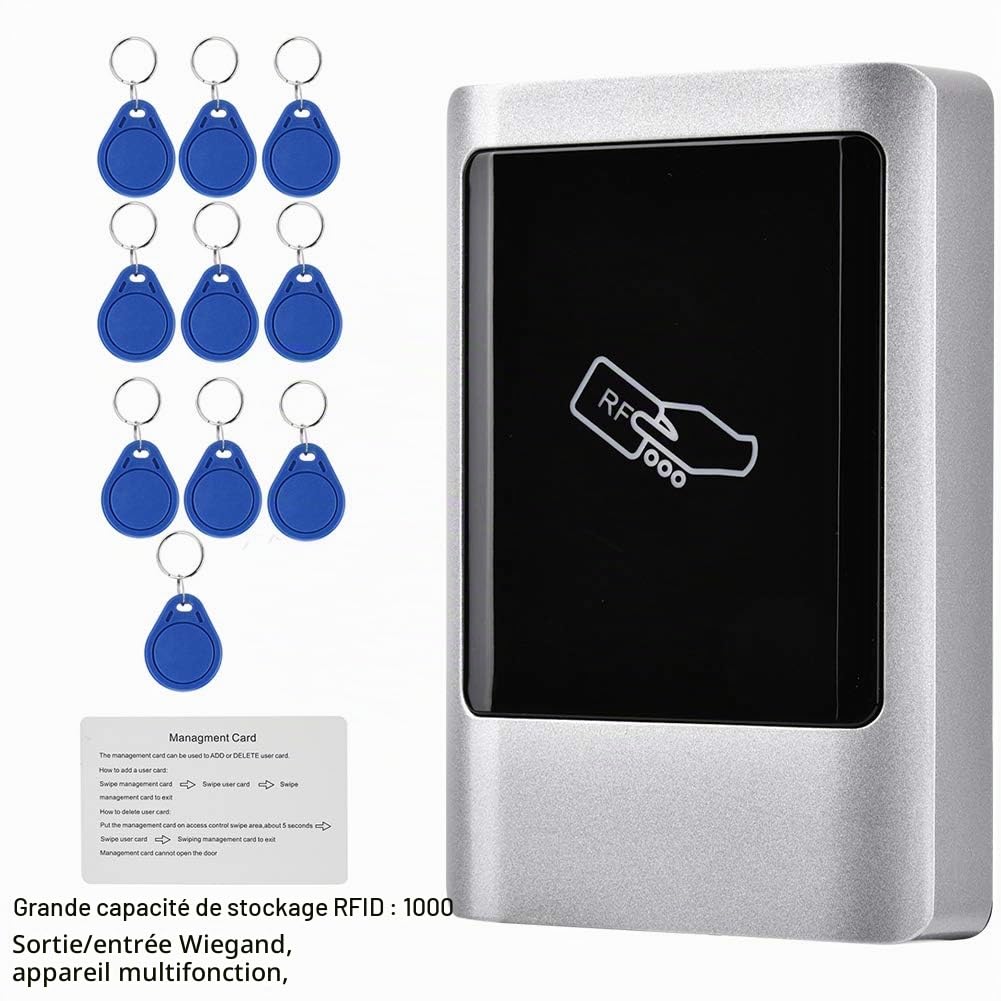 Qinlorgo Carte à Puce imperméable extérieure de Gestion d'accès de Porte de Lecteur de RFID de contrôle d'accès pour extérieur d'intérieur(ID: 125KHz)