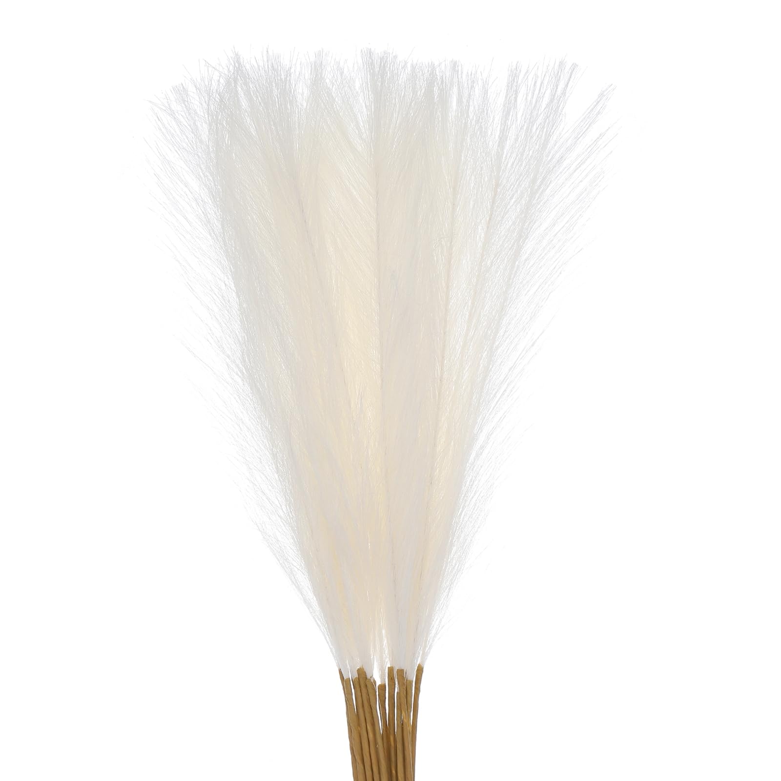 Hierba de pampa sintética de 55 cm, decoración artificial alta color crema para jarrón de pared