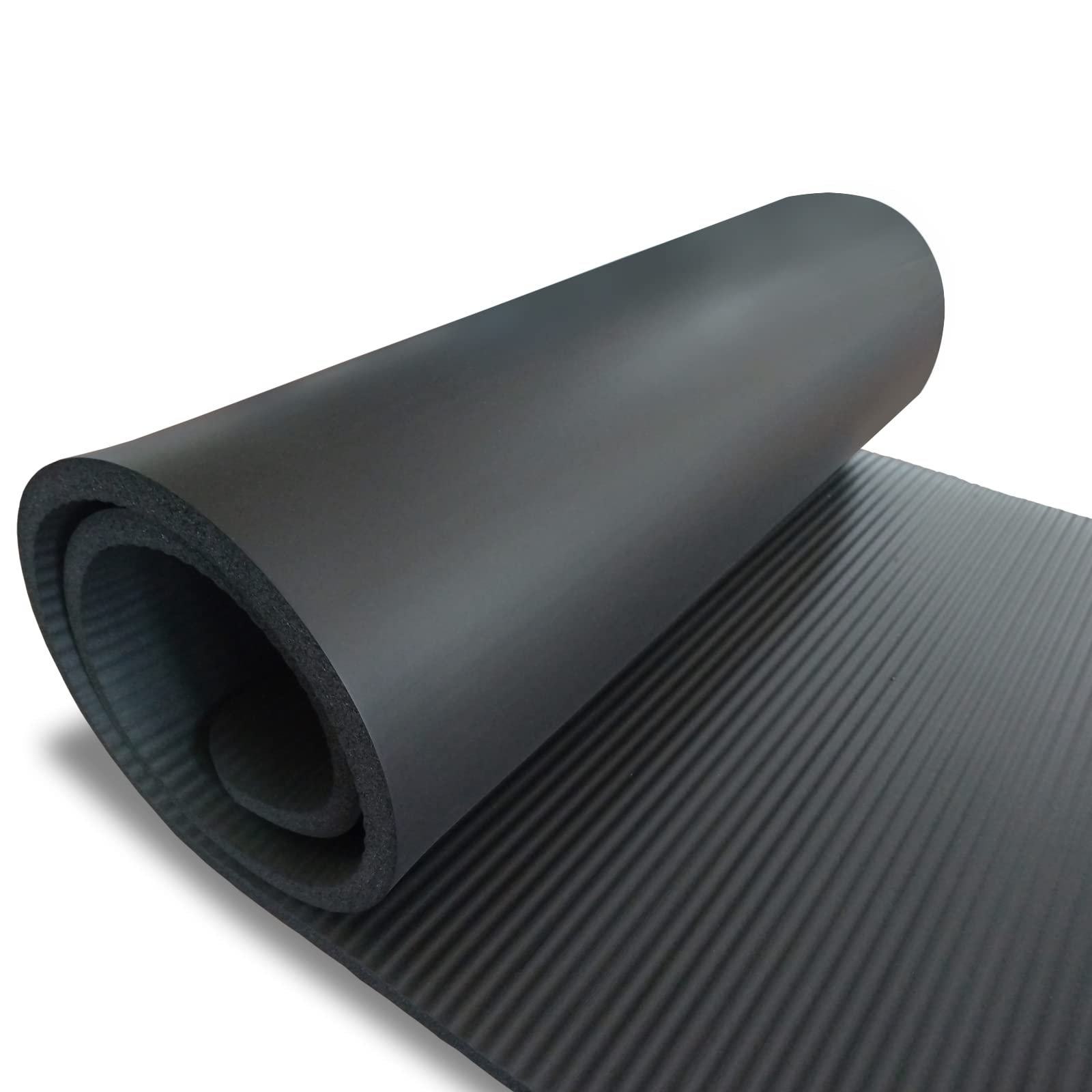 YAMAZEN72"X24" Extra Thickness Yoga Workout Mat for Home Gym Exercise | All Purpose Mat with Strap | 10mm(2/5") / 15mm(3/5") Thickness