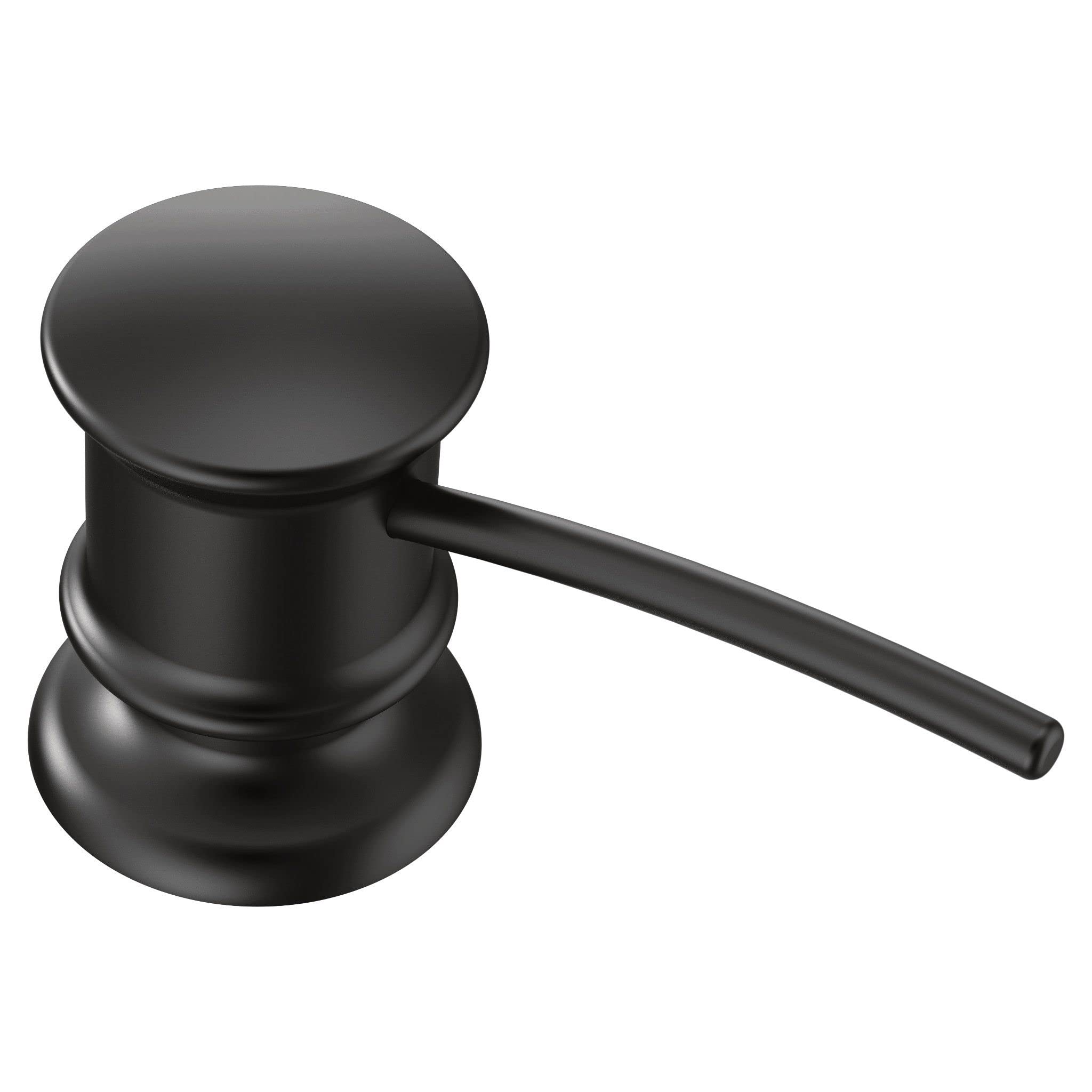 Moen 3944BL - Dispensador de jabón de cocina con botella recargable sobre el fregadero, color negro mate