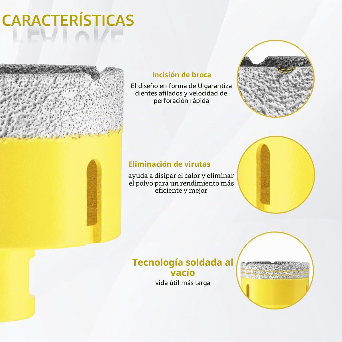 Broca de Diamante 120mm, M14 Vacío Soldadura de Diamante Sierra de Corona para Porcelánico Cerámica Mármol Granito Piedra Cuarzo