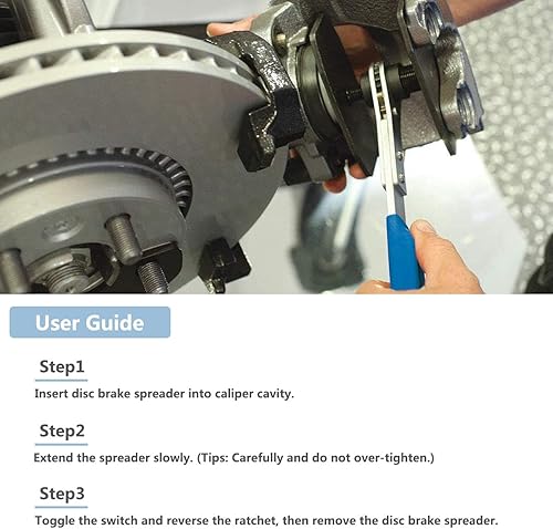 Miniatura 13 de CNWOOAIVE Herramienta de trinquete de pinza de freno Herramienta de prensa de esparcidor de pistón de trinquete para automóvil