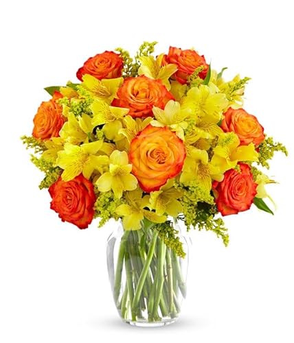 From You Flowers - Fall Firelight Bouquet with Glass Vase