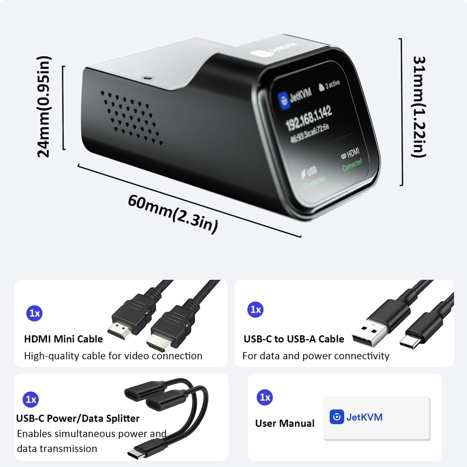 Amazon.com: JetKVM Open-Source IP KVM Remote Control Jet KVM Over