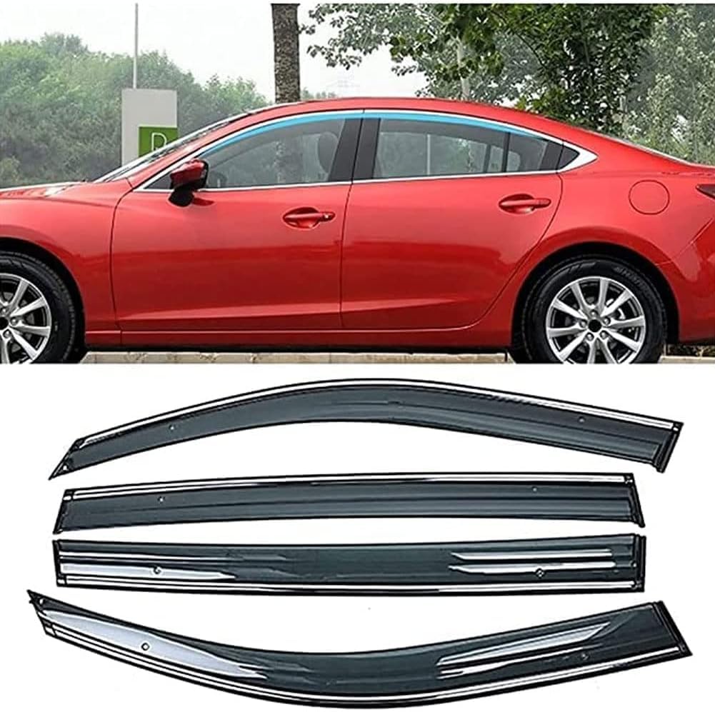 4Pcs Smoke Tint Car Window Deflectors for Mazda 6 ATENZA Sedan 2014-2018