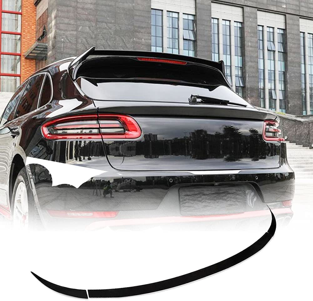 Spoiler arrière pour Porsche adapté au Macan SUV 4 portes 2014-2019 Outlet d'usine Noir brillant FRP Aile supérieure avec fenêtre centrale