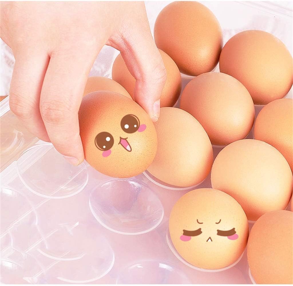 Egg Tray, Lockable Lid Refrigerator Storage Box Keep Fresh Duck Hen Poultry Egg Holder (Color : 2 Pieces)