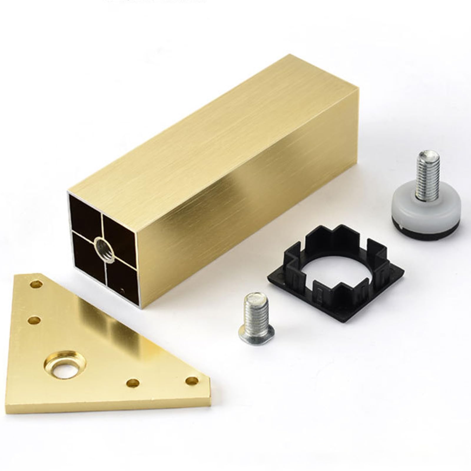 Patas de Muebles Dorada, 4 Piezas Patas para Mesas Regulables Pies Sofá Dorado para Armario Aleación de Aluminio | Anodizada Pata Cama Altura Opcional: 6-40cm Pies Gabinete 40cm/15.8"
