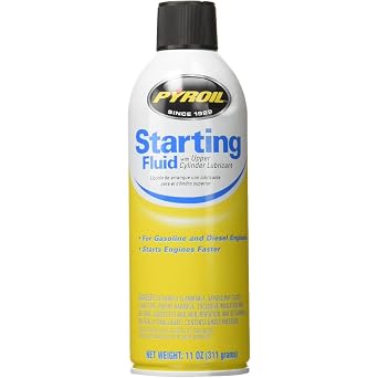 Pyroil - PYSFR11 Starting Fluid 11oz Can Fast Cold Weather Engine Start for Gas & Diesel 12 Pack Quick Start Spray for Cars, Trucks, Lawn Equipment, Generators