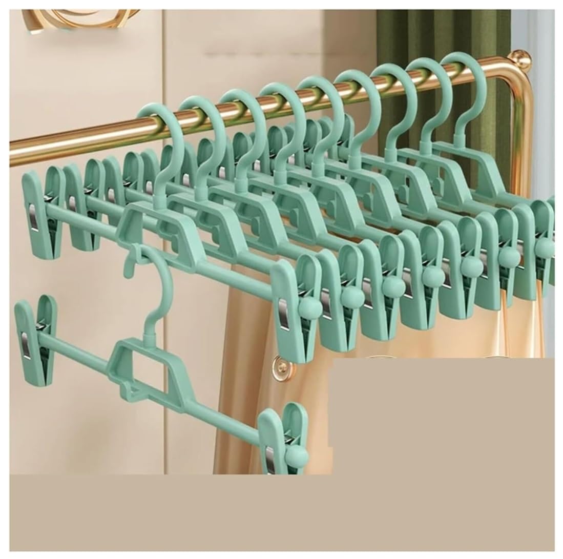 Perchas Camisas Colgador De Clavija para Falda, Gancho para Ahorrar Espacio, Soporte para Pantalones, Pinza De Ropa Ajustable, 10 Uds. Hombros para Perchas(Blue)