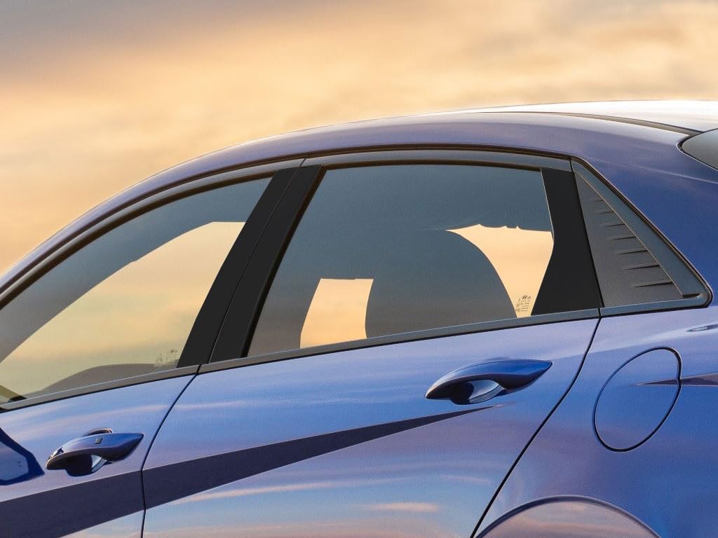 Calcomanía para poste de pilar negro brillante de puertas Hyundai Elantra 2021 a 2023